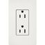 Claro 15A Duplex Receptacle, Satin (Architectural White)