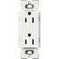 Claro 15A Duplex Receptacle, Satin (Architectural White)