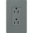 Claro 15A Duplex Receptacle, Satin (Slate)