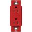 Claro 15A Duplex Receptacle, Satin (Signal Red)