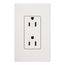 Claro 15A Duplex Receptacle, Satin (Snow)