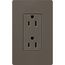 Claro 15A Duplex Receptacle, Satin (Truffle)