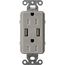 Claro 15A USB Duplex Receptacle (Cobblestone)