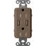 Claro 15A USB Duplex Receptacle (Espresso)