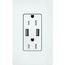 Claro 15A USB Duplex Receptacle (Glacier White)