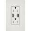 Claro 15A USB Duplex Receptacle (Lunar Gray)