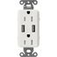 Claro 15A USB Duplex Receptacle (Lunar Gray)