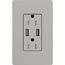 Claro 15A USB Duplex Receptacle (Pebble)