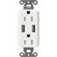 Claro 15A USB Duplex Receptacle (Architectural White)