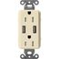 Claro 15A USB Duplex Receptacle (Sand)