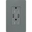 Claro 15A USB Duplex Receptacle (Slate)