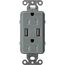 Claro 15A USB Duplex Receptacle (Slate)