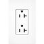 Claro 20A Duplex Receptacle, Satin (Brilliant White)