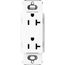 Claro 20A Duplex Receptacle, Satin (Brilliant White)