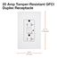 Claro 20A Self Test Tamper Resistant Duplex Receptacle (Glacier White)
