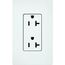 Claro 20A Duplex Receptacle, Satin (Glacier White)