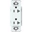Claro 20A Duplex Receptacle, Satin (Glacier White)