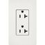 Claro 20A Duplex Receptacle, Satin (Architectural White)