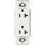 Claro 20A Duplex Receptacle, Satin (Architectural White)