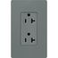Claro 20A Duplex Receptacle, Satin (Slate)