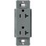 Claro 20A Duplex Receptacle, Satin (Slate)