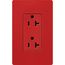 Claro 20A Duplex Receptacle, Satin (Signal Red)