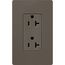 Claro 20A Duplex Receptacle, Satin (Truffle)