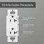Claro 20A Duplex Receptacle, Satin (Taupe)
