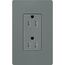 Claro 15A Tamper-Resistant Duplex Receptacle, Satin  (Slate)