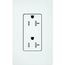 Claro 20A Tamper-Resistant Duplex Receptacle, Satin (Glacier White)