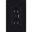 Claro 15A USB Type A&C Duplex Receptacle, Gloss Finish (Black), CAR-15-ACTR-BL