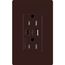 Claro 15A USB Type A&C Duplex Receptacle, Gloss Finish (Brown), CAR-15-ACTR-BR