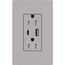Claro 15A USB Type A&C Duplex Receptacle, Gloss Finish (Gray), CAR-15-ACTR-GR