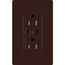 Claro 15A USB Type C Duplex Receptacle, Gloss Finish (Brown), CAR-15-CCTR-BR