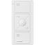 Pico 3-Button with Raise/Lower Wireless Smart Remote for Horizontal Sheer Blind Control, Icon and Text Engraving, (Gloss White), PJ2-3BRL-GWH-S09