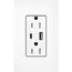 Claro 15A USB Type A&C Duplex Receptacle, Satin Finish (Brilliant White), SCR-15-ACTR-BW