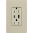 Claro 15A USB Type A&C Duplex Receptacle, Satin Finish (Clay), SCR-15-ACTR-CY