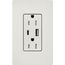 Claro 15A USB Type A&C Duplex Receptacle, Satin Finish (Lunar Gray), SCR-15-ACTR-LG