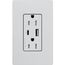 Claro 15A USB Type A&C Duplex Receptacle, Satin Finish (Mist), SCR-15-ACTR-MI