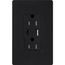 Claro 15A USB Type A&C Duplex Receptacle, Satin Finish (Midnight), SCR-15-ACTR-MN