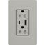 Claro 15A USB Type A&C Duplex Receptacle, Satin Finish (Pebble), SCR-15-ACTR-PB