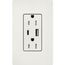Claro 15A USB Type A&C Duplex Receptacle, Satin Finish (Architectural White), SCR-15-ACTR-RW