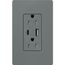 Claro 15A USB Type A&C Duplex Receptacle, Satin Finish (Slate), SCR-15-ACTR-SL