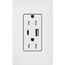 Claro 15A USB Type A&C Duplex Receptacle, Satin Finish (Snow White), SCR-15-ACTR-SW