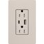 Claro 15A USB Type A&C Duplex Receptacle, Satin Finish (Taupe), SCR-15-ACTR-TP