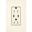 Claro 15A USB Type A&C Duplex Receptacle, Satin Finish (Biscuit), SCR-15-CCTR-BI