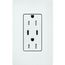 Claro 15A USB Type A&C Duplex Receptacle, Satin Finish (Glacier White), SCR-15-CCTR-GL