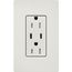 Claro 15A USB Type A&C Duplex Receptacle, Satin Finish (Lunar Gray), SCR-15-CCTR-LG