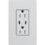 Claro 15A USB Type A&C Duplex Receptacle, Satin Finish (Mist), SCR-15-CCTR-MI