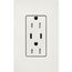 Claro 15A USB Type A&C Duplex Receptacle, Satin Finish (Architectural White), SCR-15-CCTR-RW